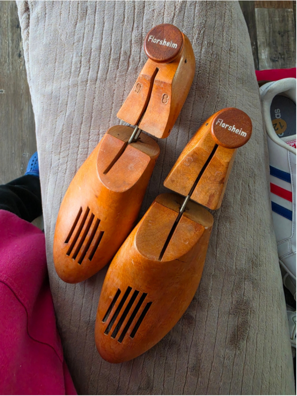 Vintage Florsheim Wooden Shoe Trees Size 9.5 Split Toe Adjustable Men's